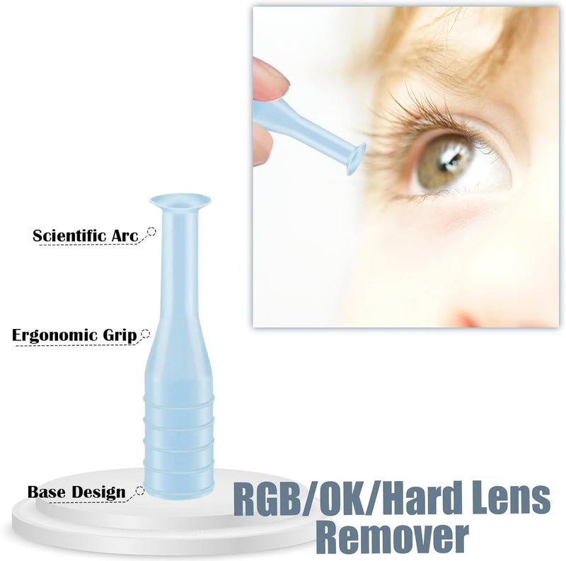 eagosion 6PCS Hard Contact Lens Remover Tool with Storage Box Contact Lens Case Inserts Removes Reusable Suction Cup Remover Contact Plunger Eye Contact Remover for RGP/OK/Hard Lenses Daily Care (blue) - Image 3